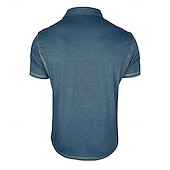ieftine Polo clasic pentru bărbați-Bărbați Polo Cămașă de golf Casual Afaceri Clasic Manșon scurt Modă Culoare solidă Buzunar Nasturi Vară Primăvară Toate Sezoanele Fit regulat Negru Alb Roșu Vin Bleumarin Kaki Gri Deschis Polo