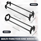 cheap Wrench-2 Pcs Multifunctional Sink Wrench, Sink Wrench Faucet Tool Plumbing Tool, Under Basin Sink Faucet Wrench Tight Spaces for Kitchen and Bathroom