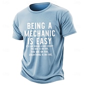  Essere un meccanico è facile, è come andare in bicicletta, solo che la bicicletta è in fiamme, tu sei in fiamme, tutto è in fiamme, maglietta divertente da meccanico, misto cotone lavato e rovinato,