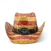  250° anniversario USA Retrò Vintage Far West Cappello da Cowboy Cappello da cowgirl Cowgirl Cowboy Cowboy del West Costume Unisex Mascherata 4 Luglio Feste Giorno dell'Indipendenza Adulti Cappello