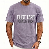  Camiseta engraçada para homens com efeito desgastado e estampa sarcástica de fita adesiva: "Não pode consertar a estupidez, mas pode abafar o som". Ideal para mecânicos. Disponível nos tamanhos P, M,