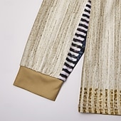 abordables Polo géométrique pour homme-Homme Géométrique Bloc de Couleur Chemises Polo Gaufre Texturé manche longue Polos Revers Occasionnel Athleisure Tenue quotidienne Impression 3D Printemps Automne Hiver Bleu Violet Marron