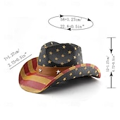  250. rocznica USA Retro / vintage Dziki Zachód Kowbojski kapelusz kowbojka Kowboj West Cowboy Strój na bal maskowy Dla obu płci Bal maskowy 4 lipca Impreza Dzień Niepodległości Dla dorosłych Kapelusz