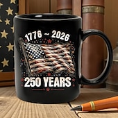 economico Tazze e tazzine-Tazza patriottica per il 250° anniversario degli Stati Uniti, tazza da caffè in ceramica per il cinquantenario, America 250 1776-2026, regalo per il giorno dell'indipendenza del 4 luglio per uomini e