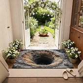 levne Doormaty-3D optická iluze rohožka 2D plochý tisk hluboký otvor design unikátní a poutavý vstupní koberec do domu