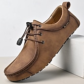 preiswerte Lässige Schnürschuhe-Braune Herren-Freizeitschuhe aus Wildleder, Schnürdesign, leichte, flexible Sohle, klassischer Freizeitstil, geeignet für Alltag und Spaziergänge