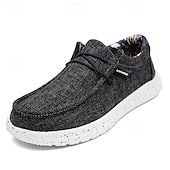 abordables Chaussures Décontractées à Lacets-Chaussures décontractées grises en maille pour homme, tige légère et respirante, semelle confortable et rembourrée, style décontracté moderne idéal au quotidien et en voyage.