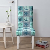 economico Fodera per sedia da pranzo-Coprisedia da pranzo Coprisedia per sgabello Coprisedia in poliestere con stampa geometrica