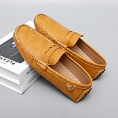 billiga Casual loafers-Herrloafers i läder – bekväma slip-ons för vardagsbruk, kontor och resor