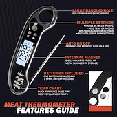 Недорогие Бытовая техника-цифровой термометр водонепроницаемый с подсветкой электронный пищевой термометр для пищевых продуктов мгновенного считывания