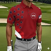 ieftine Patriotice 250 Polo-4 iulie 2026, a 250-a aniversare Bărbați Drapelul SUA american Golf Tricouri polo sport Manșon scurt Tricouri de polo Cămăși cu guler Casual Îmbrăcăminte Atletică Ținuta de festival Nasturi Var