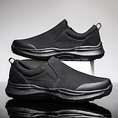 voordelige Slip-On Casual Schoenen-Grijze instapschoenen voor heren, lichtgewicht en ademend gebreid bovenwerk, comfortabele zool met demping, moderne casual stijl voor dagelijks gebruik en reizen.
