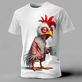  Ανδρικά Ζώο Αστείος Μπλουζάκι Κοντομάνικο Κοντομάνικη μπλούζα 3D εκτύπωση Στρογγυλή Ψηλή Λαιμόκοψη Πουκάμισο Εξωγκωμένος Υψηλής Ποιότητας Πάρτι Αργίες Μαύρο Λευκό Λευκό 2 Καλοκαίρι Άνοιξη Ρούχα Τ M L