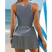 Недорогие Серфинг Танкини и Бикини-Жен. Купальник с цветочным принтом Танкини 2 предм. С принтом Эластичный Без рукавов Купальники Серфинг Для погружения с трубкой Плавание Лето