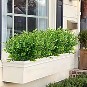 cheap Artificial Plants &amp; Flowers-20pcs Greenery Artificial Plants Outdoors, Eucalyptus Stems UV Resistant Fake Foliage Plants Faux Boxwood Shrubs Indoor Decorations Artificial Flowers for Garden Pot Porch Fence Hanging Planter