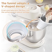cheap Kitchen Utensils &amp; Gadgets-1 Pcs Mess-Free Flour Funnel for Kitchen Aid Mixer, Food-Grade Silicone Funnel, Stand Mixer Attachment for 4.5–5 Qt Tilt-Head Models, Dishwasher Safety
