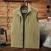 Недорогие Жилеты-Муж. Жилет для туризма и прогулок Зима Осень на открытом воздухе Удобный Жилет Охота Рыбалка Восхождение Черный Военно-зеленный Красный Хаки Темно-синий