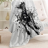 Недорогие Тонкие одеяла и пледы-День независимости Одеяло Флисовые одеяла Плед для дивана Лошадь Подарок Классика 3D Диван Кровать Декоративное одеяло Теплое одеяло Домашний декор