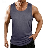 tanie Tank topy sportowe-Męskie Bezrękawnik Kamizelka Podkoszulki Bluzka na ramiączkach Bez rękawów Łódeczka Wycięcie pod szyją Lato Na każdy sezon Równina Moda Klasyczny Wygodny Gładkie Codzienny Siłownia Ulica Biały Top