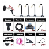 economico Innaffiamento e irrigazione-sistema di raffreddamento a nebulizzazione per esterni con ugelli di nebulizzazione regolabili a 360°, sistema di irrigazione e irrigazione automatico per giardino, patio, serra, raffreddamento e umidificazione