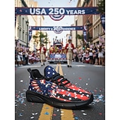  Vereinigte Staaten 250. Jubiläum Damen USA Flaggen Druck Schwarz Sneakers mit Adlerdesign patriotische Sportschuhe für den Unabhängigkeitstag Paraden Festivals Laufen und Everyday Wear