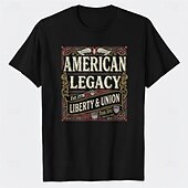  Patriotic T-shirt Graphic Tee USA Retro Vintage Patriotic T-shirt Sleeve 1776-2026 for Unisex Adults' 3D Print  for Independence Day / the Fourth of July 4th of July