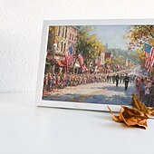 abordables Jusqu'à 30 $-Peinture à l'huile numérique patriotique, scène de défilé vintage américaine