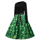 levne halloweenské kostýmy pro páry-Svatý Patrik 2026 Trávová zelená Trojlístek irština Karneval Šaty Fancy kostým Novinky Legrační Dospělé Dámské Karneval den svatého Patrika Párty Snadný karnevalový kostým Oblékněte se