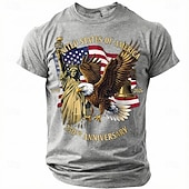  Independence Day Americas 250th Anniversary United States of America 1776 2026 Statue of Liberty Eagle Flag Grey Men T Shirt Clothing Apparel S M L XL XXL XXXL