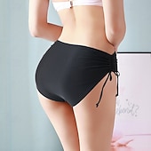 Χαμηλού Κόστους Μπικίνι σλιπ-Γυναικεία Μαγιό Ελαστικό μπόξερ σορτς Προκλητικό Μαγιό Διακοπές Ρούχα παραλίας Συμπαγές Χρώμα Αμάνικο Μαγιό