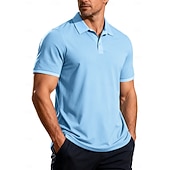 tanie Męska klasyczna koszulka polo-Męskie Koszula golfowa Koszulka polo z dzianiny waflowej Codzienny Biznes Klasyczny Krótki rękaw Moda Nowoczesny Jednokolorowe Guziki Lato Wiosna Wiosna i lato Regularny Czarny Biały Żółty Wino