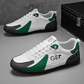 levne Pohodlné šněrovací boty-Pánské černo-béžové golfové tenisky, sportovní a pohodlné, ideální na golfová hřiště a aktivní pobyty