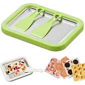 cheap Ice Cube Tray-Rolled Ice Cream Maker, At-Home Rolled Ice Cream Machine with Instant Freeze Tray &amp; 2 Scrapers, DIY Fun Family Activity Instant Ice Cream Maker for Yogurt, Sorbet