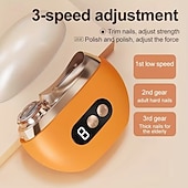 Недорогие Личный уход и здоровье-Умные электрические кусачки для ногтей 2-в-1: полировщик и триммер для ногтей, заряжаются через USB, литий-полимерный аккумулятор 500 мАч, с функциями защиты от порезов, шлифовки и подсветки,