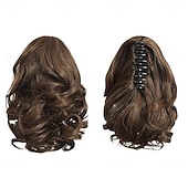 economico Code-Extension per coda di cavallo rossa, extension per coda di cavallo con clip a artiglio da 9 pollici, pezzi di capelli per coda di cavallo ondulata sintetica morbida naturale per donne