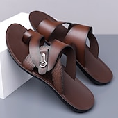 Χαμηλού Κόστους Σανδάλια Διακοπών-Ανδρικά λευκά σανδάλια από συνθετικό δέρμα, μαλακό πέλμα, μινιμαλιστικό μοντέρνο στυλ, άνετα καλοκαιρινά παπούτσια για casual και χαλαρή ένδυση