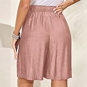 economico Pantaloncini Bermuda-Per donna Bermuda Shorts Pantaloncini Estivi Shorts da Spiaggia Vacanza Moda Casual Quotidiano Lunghezza al ginocchio Vita Alta Coulisse Tasca Elastico in vita Comodità Asciugatura Rapida Morbido