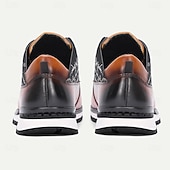 abordables Zapatos de Vestir Elementales-Zapatillas de cuero sin cordones para hombre: diseño elegante con letras, cómodas y modernas, ideales para ocasiones informales y semiformales.