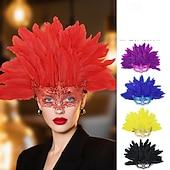 abordables Accesorios-Accesorios de samba para carnaval de Río 2026, tocado de plumas de avestruz amarillas para mujer, tocado con lentejuelas y diamantes de imitación, disfraz de bailarina de carnaval, disfraz de