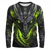 preiswerte T-Shirts mit Tiermuster-Herren Tiermotiv Lustig T Shirt Langarm T-Shirt 3D-Druck Rundhalsausschnitt Hemd Mode Basic Lässig Täglich Straße Blau Rote Purpur Sommer Frühling Bekleidung S M L XL XXL XXXL