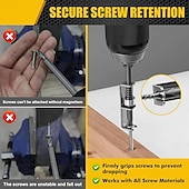 billige borkronesett-4 stk. fjærbelastet skrueholderbits, fallsikker skrutrekkerbits, universelt skruefesteverktøy, enhånds, skruerdriftsguide borespissholder for elektriker, mekaniker, gjør-det-selv-entusiast