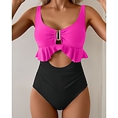 abordables Surfing Tankinis &amp; Bikinis-Mujer Traje de baño 2 Piezas Trajes de baño Color sólido Secado rápido Alta elasticidad Sin Mangas Bañadores Traje de baño Surf Playa Natación Verano