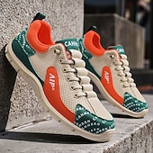 baratos Tênis Casuais-Tênis masculino em mesh e couro sintético – calçado de corrida de alto desempenho para aventuras ao ar livre e atividades físicas.