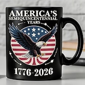 ieftine Cupe &amp; Căni-cană aniversară de 250 de ani a Statelor Unite, cadou patriotic, cană de cafea ceramică semi-cincicentenară 17762026 America 250 Ziua Independenței, cadou de 4 iulie pentru bărbați și femei, cuptor cu
