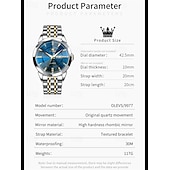 billige Kvartsklokker-Ny Olevs herreklokke for forretningsbruk, kvarts, med lysende kalender og ukevisning, diamantbesatt, uformell og moteriktig vannavstøtende sportsklokke for menn
