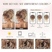 halpa Nutturat-sotkuiset nutturaosat naisille, tekonutturanpidennykset, klipsiponinhäntä, luonnolliset hiuspidennykset, hiuslisäkkeet naisille (ruskea sekoitus, luonnonvaalea)