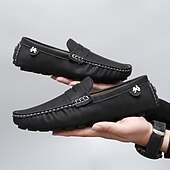 billiga Casual loafers-Herrloafers i läder – bekväma slip-ons för vardagsbruk, kontor och resor