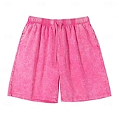 abordables Shorts décontractés-Shorts homme SoftFade™ Shorts d'été Shorts décontractés Shorts à lavage acide Shorts avec poches Taille élastique Confort lavé Respirant Longueur au genou Décontracté Extérieur Plage Vacances Mode