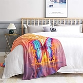 Недорогие Тонкие одеяла и пледы-Флисовые одеяла Плед для дивана Бабочка Классика Современное 3D Диван Кровать Декоративное одеяло Теплое одеяло Домашний декор