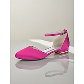 economico Madre della Sposa/Sposo-décolleté da donna con tacco basso e cinturino alla caviglia in raso bordeaux - eleganti scarpe da sera minimaliste per la mamma della sposa, matrimonio chic in città &amp;eventi formali